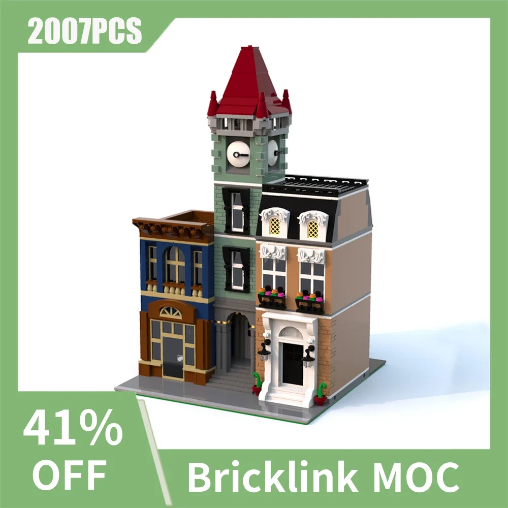 

NEW 2007PCS City Hot Selling Street View MOC Modular Building Clock Tower model DIY creative ideas ChildToy birthday Gift blocks