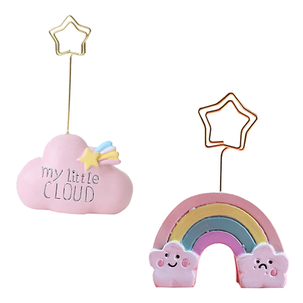 

2Pcs Message Clip Stand Premium Resin Metal Desktop Photo Holder for Memo Name Menu Table Number Display Retro Note Clip