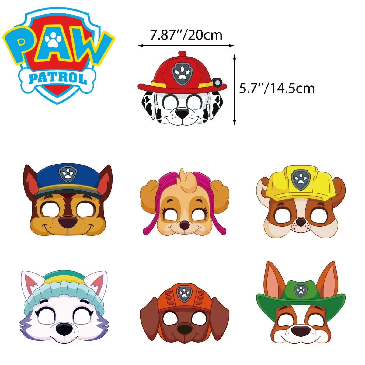 Paw Patrol Birthday Party Masks Toy Set  Puppy Patrol Kids Halloween Masks Patrulla Canina Figure Mask Boys Cosplay Party - view 2