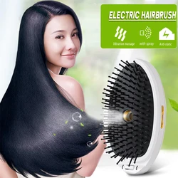 Hair Smoothing Straightening Brush Spray Steam Scalp Massage Comb Electric Ionic Household Hair Styler Tool for Frizzy Dry Hair