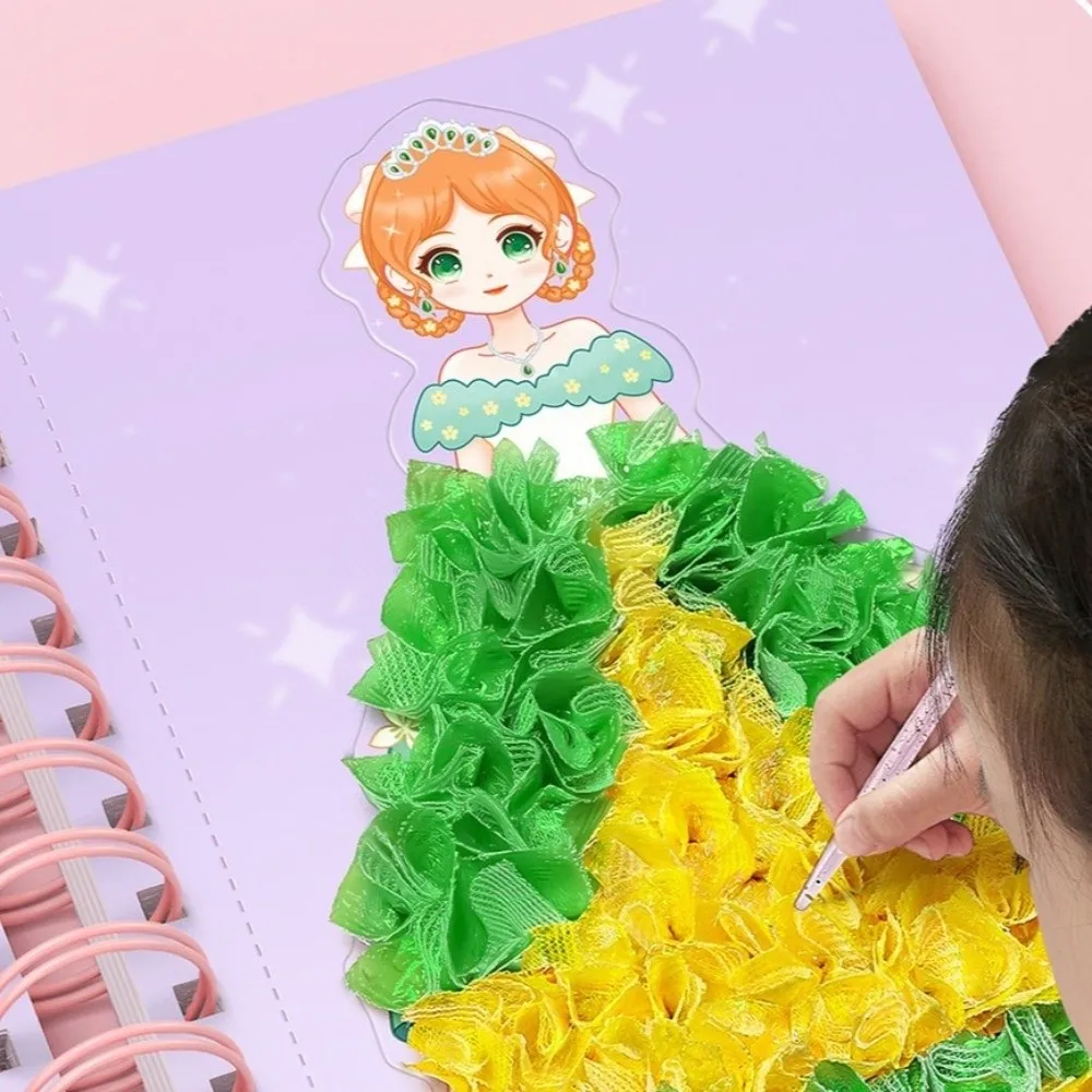 DIY Craft Puncture Painting Kit Creative Puzzle Poke Board Princess Theme Poke Art Sticker Set Card Board Poke Drawing Craft