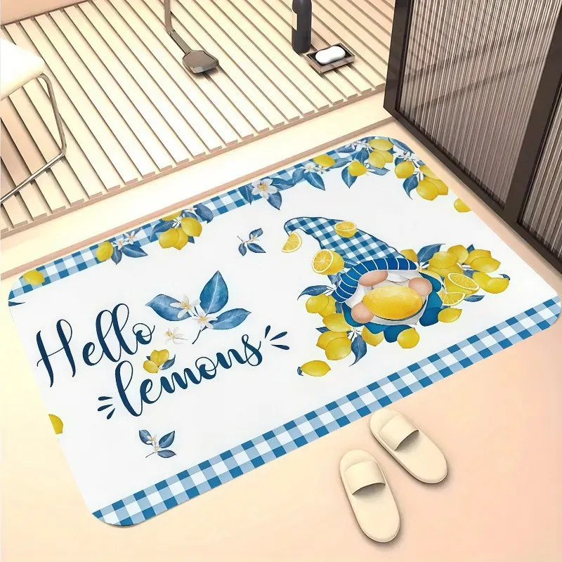 Vintage Large Daisy Home Sweet Home Cursive Letter Print Anti Slip  Entrance Doormat Indoor Front Floor Mat