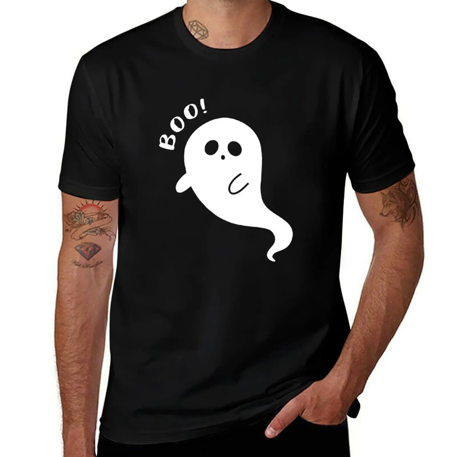 

Boo Ghost T-Shirt man clothes plain plus size clothes plus size men clothing