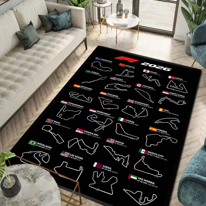 Race Track Circuit Design Carpet Mat -Silverstone/Laguna Seca Nurburgring Motorsport Home Decoration Bedroom Decor Home Carpet