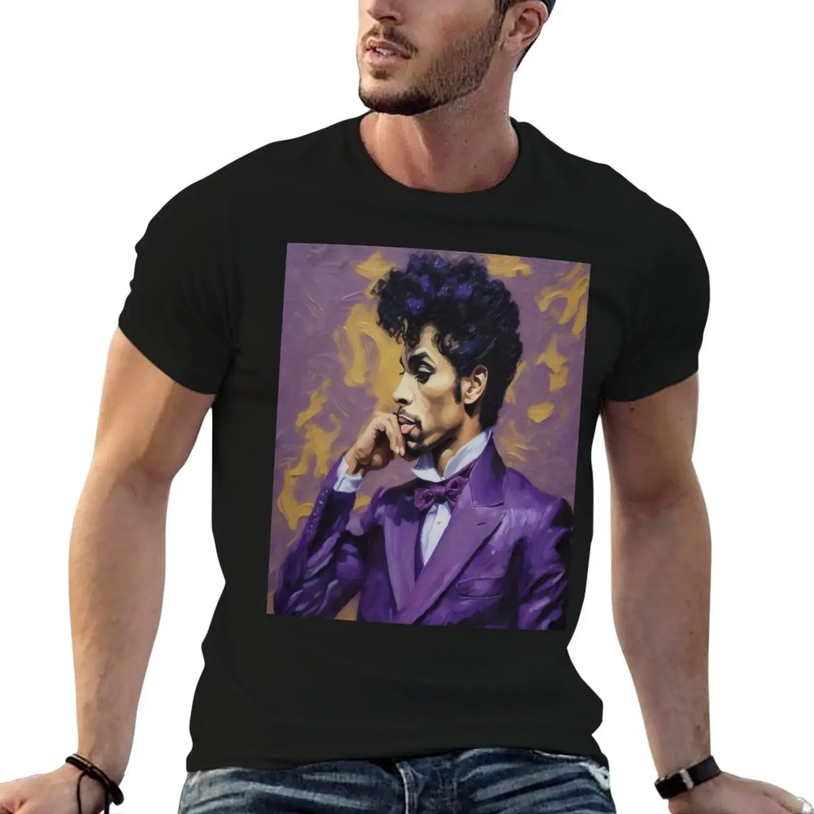 

Electrifying Purple-Prince in his Iconic Outfit T-Shirt essential t shirt blanks customs sweat shirts, men