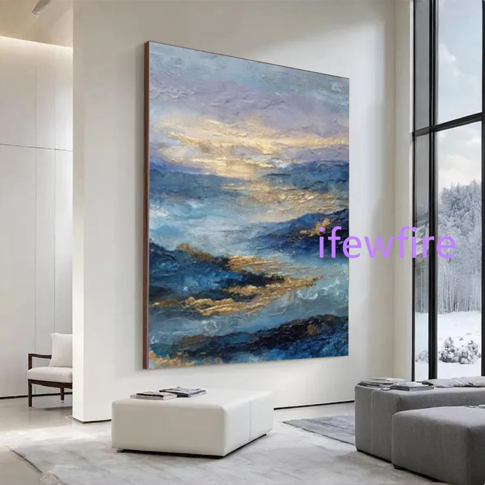 Top Modern Abstract Oil Painting on Canvas Unique Mural 100% Handmade Thick Layer Wall Art Picture for Living Room Decor Image