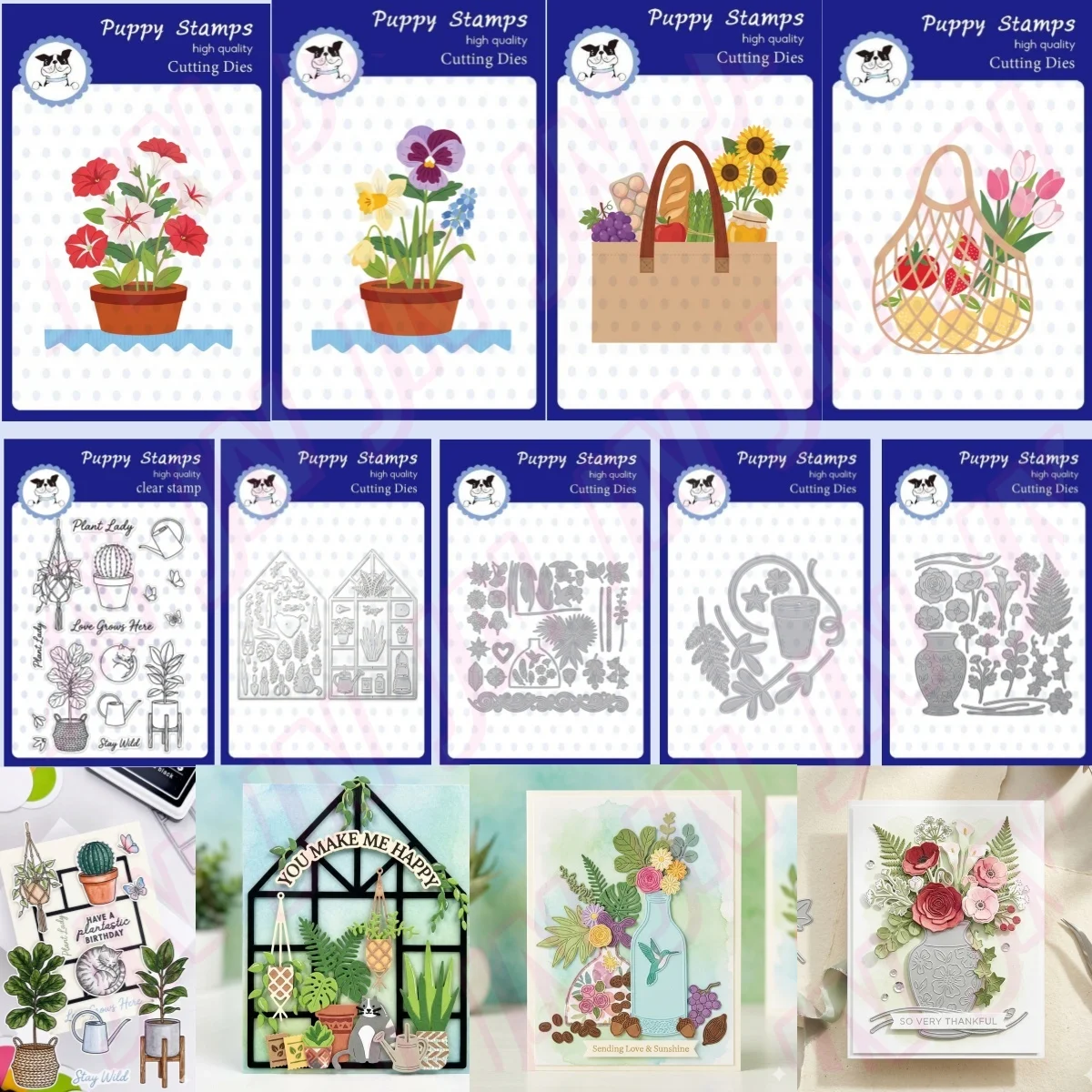 

House Garden Flower Pot New Metal Cutting Dies Clear Stamps for DIY Decorating Scrapbook Paper Card Album Embossing Craft Die