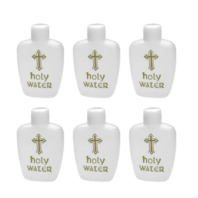 6Pcs Holy Water Bottles Holy Water Empty Container Holy Water Plastic Bottle Communion Gift for Guests Christian Church 