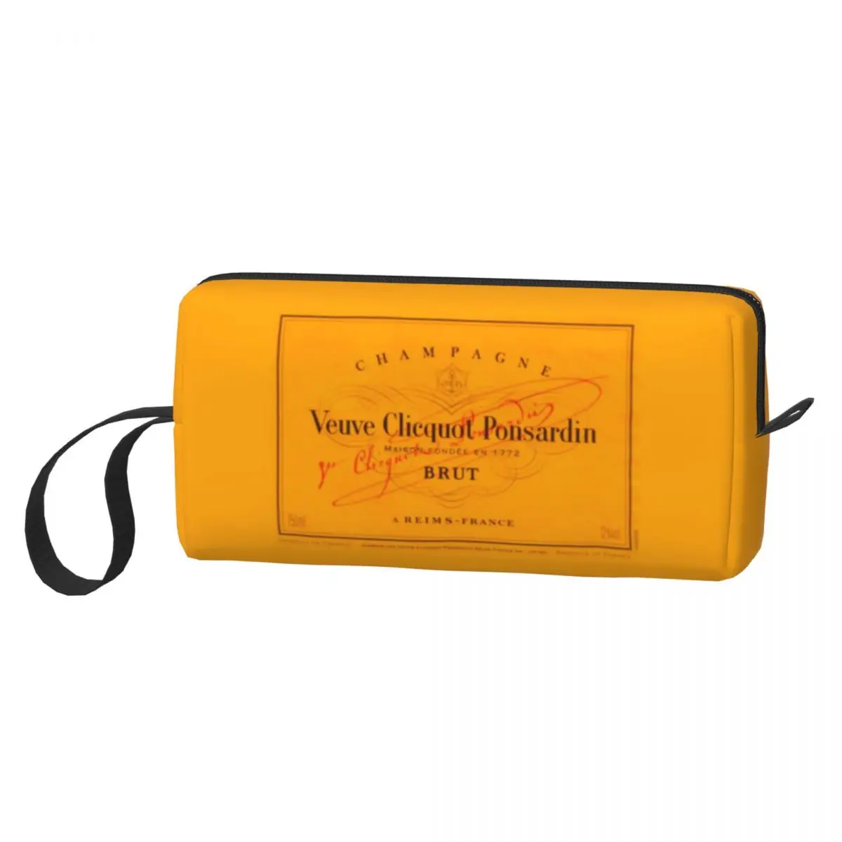 Champagne Orange Veuves Clicquots Makeup Bags Large Capacity Cosmetic Bag Trend Outdoor Makeup Organizer Case