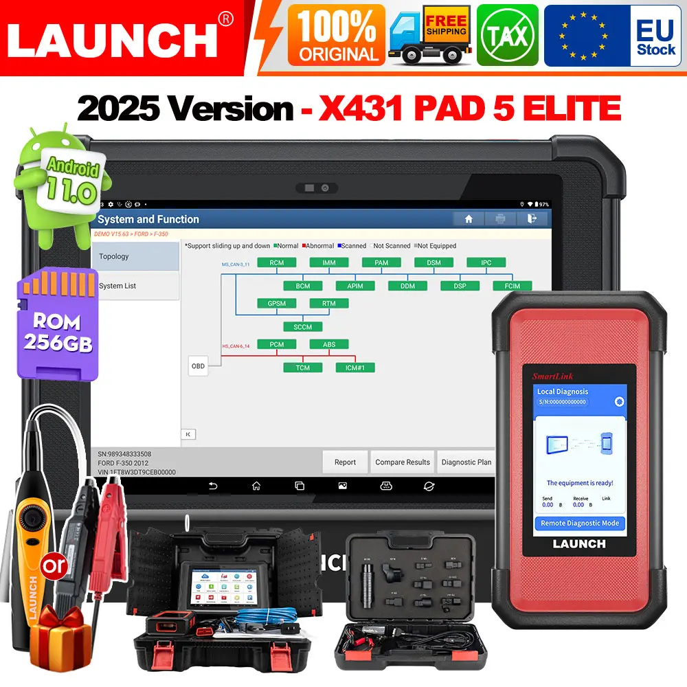 2025 إطلاق X431 PAD V ELITE 10.1 'أدوات تشخيص السيارات برنامج عبر الإنترنت J2534 CAN FD DOIP Obd obd2 الماسح الضوئي SCN الترميز نظام كامل #1