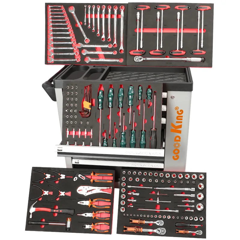 New grey tool cart 283 pieces of tools 7 pumping multi-function car repair and maintenance toolbox