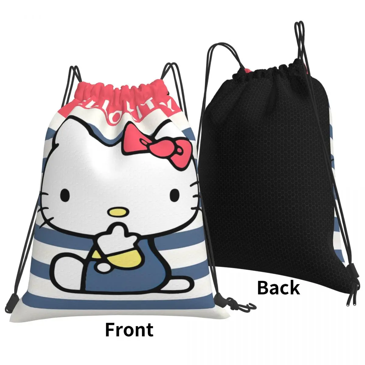 Drawstring bag Storage Portable Handbags Hello Kitty Grocery Shopping Shoulder bags foldable Travel Bag