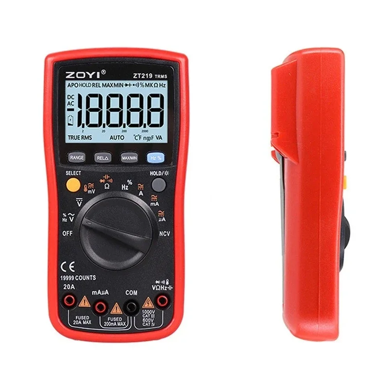 Digital Multimeter 19999 Analog Tester ZT219 True RMS Professional Multimetro DIY Transistor Capacitor NCV Testers Lcrmeter ZOYI