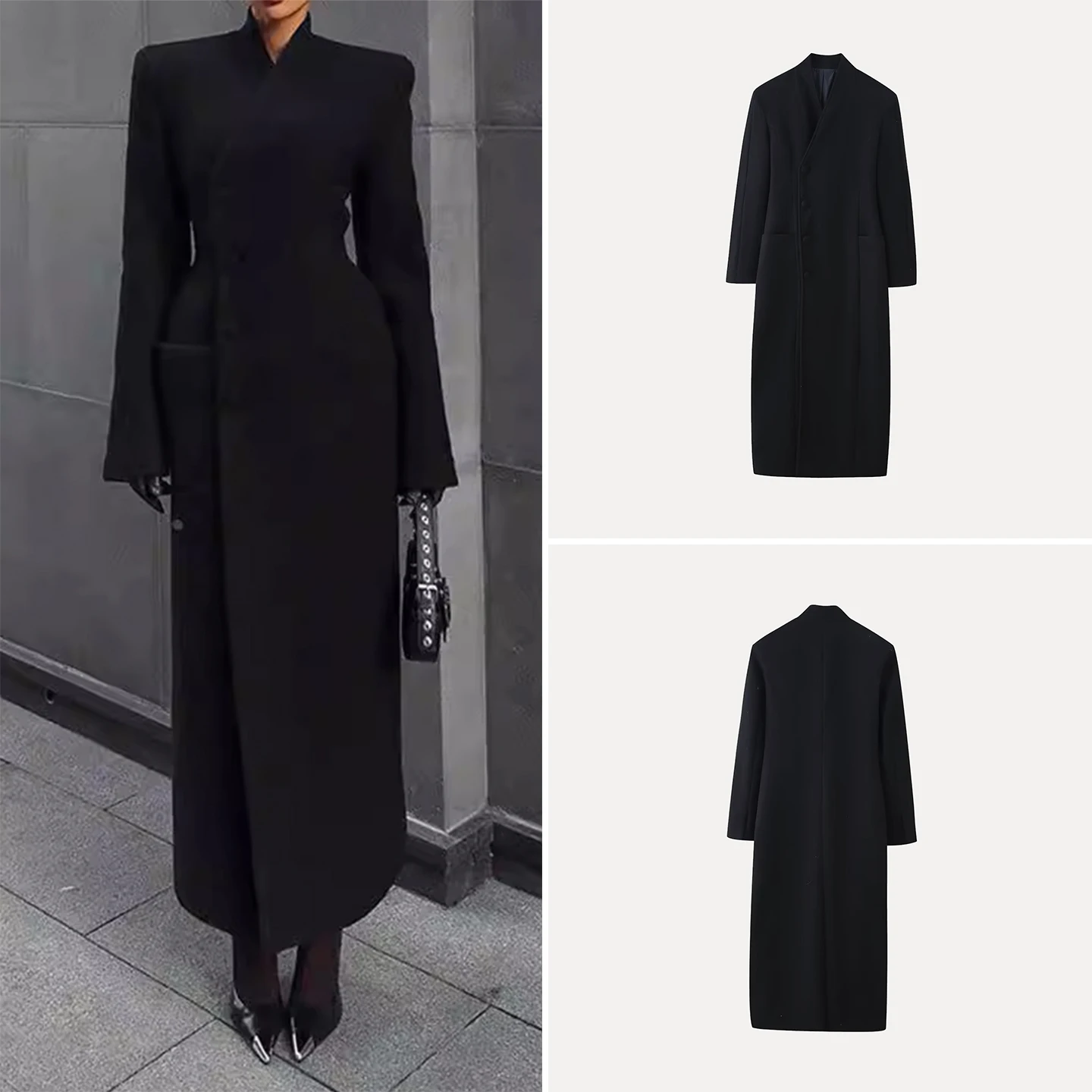 

Faionable Long Simple Stand Collar Women's Coat 2025 Winter New Sle Ele Personali European Sle Pure E-commerce
