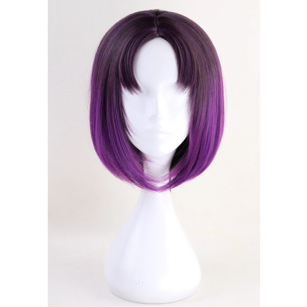 Perruque Cosplay courte violette ombrée – Kobayashi, Anime Dragon Maid Elma, perruque secouante du Dragon pour femmes