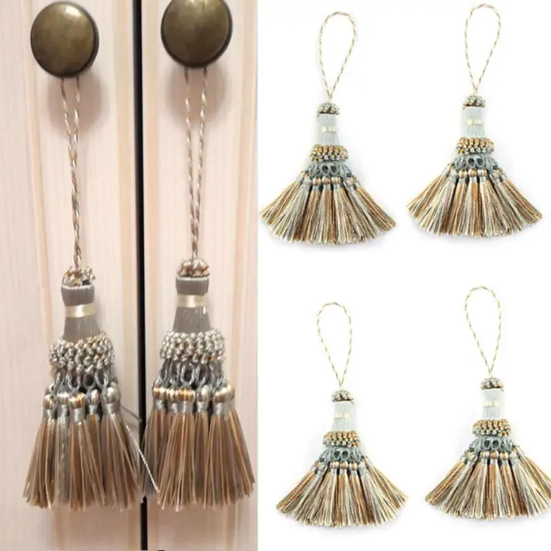 .New Sale-Tassels Hanging Decoration Crafts Silk Fringe Tassel Keychains Brush DIY Decor For Bags Doors Curtain Bookmarks Keys