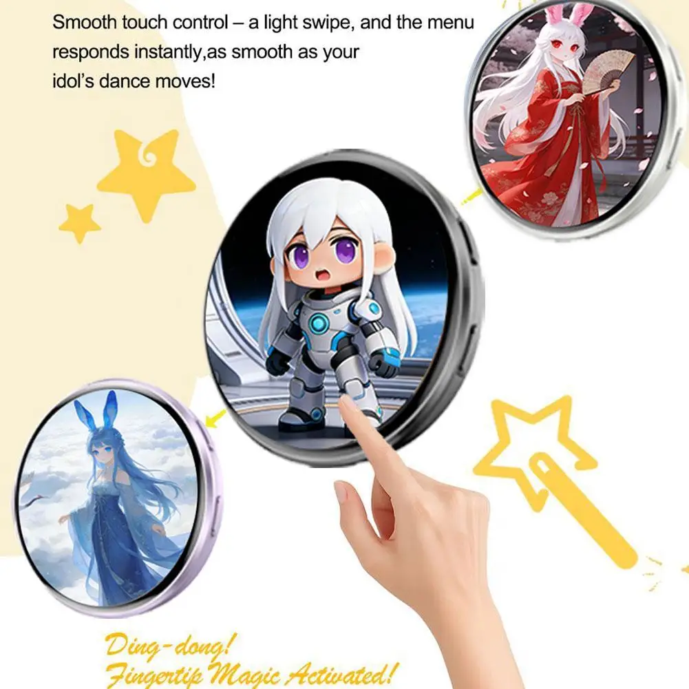 

E-Badge Electronic Display Badge APP Control Custom Dynamic Image Bluetooth 6.0 Touch Screen Support GIF/PNG/JPG For Cosplay Fan