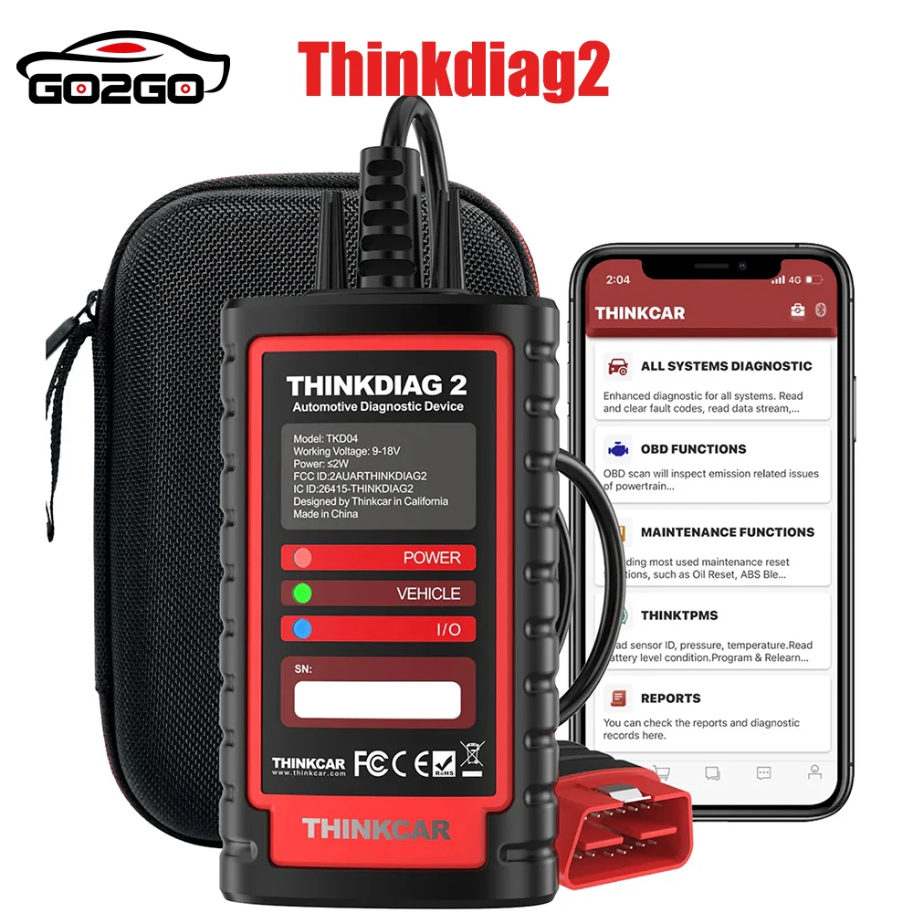 BR Thinkcar ThinkDiag 2 ALL Car Brands Canfd protocol 15 Reset Service 1 Year Free OBD2 Diagnostic Tool Active Test ECU Coding