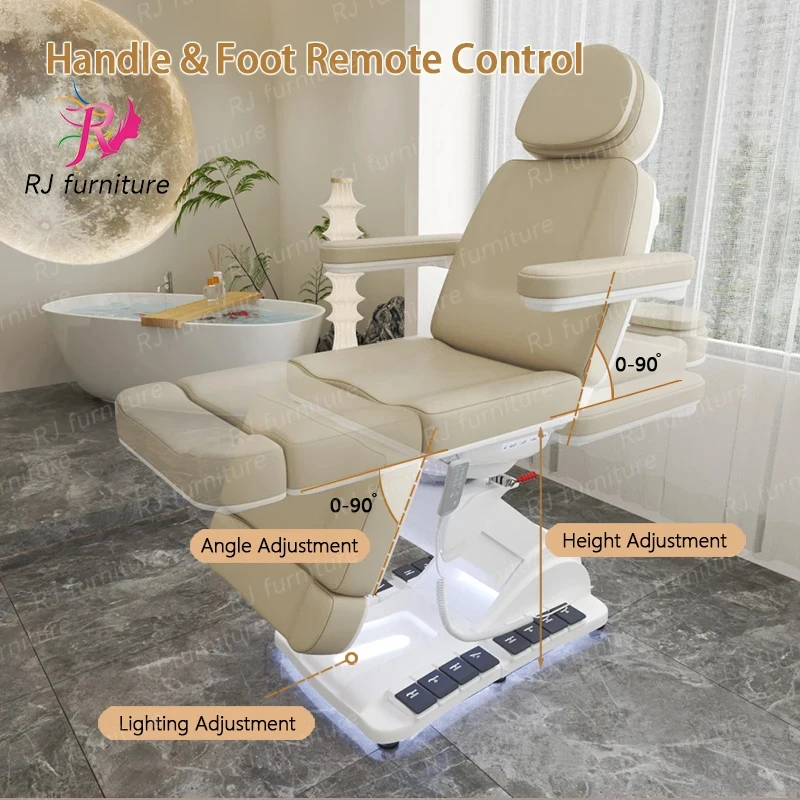 Modern Luxury 3 Motors Thermal Massage Tables Beds Spa Beauty Bed Curved Lash Bed Salon