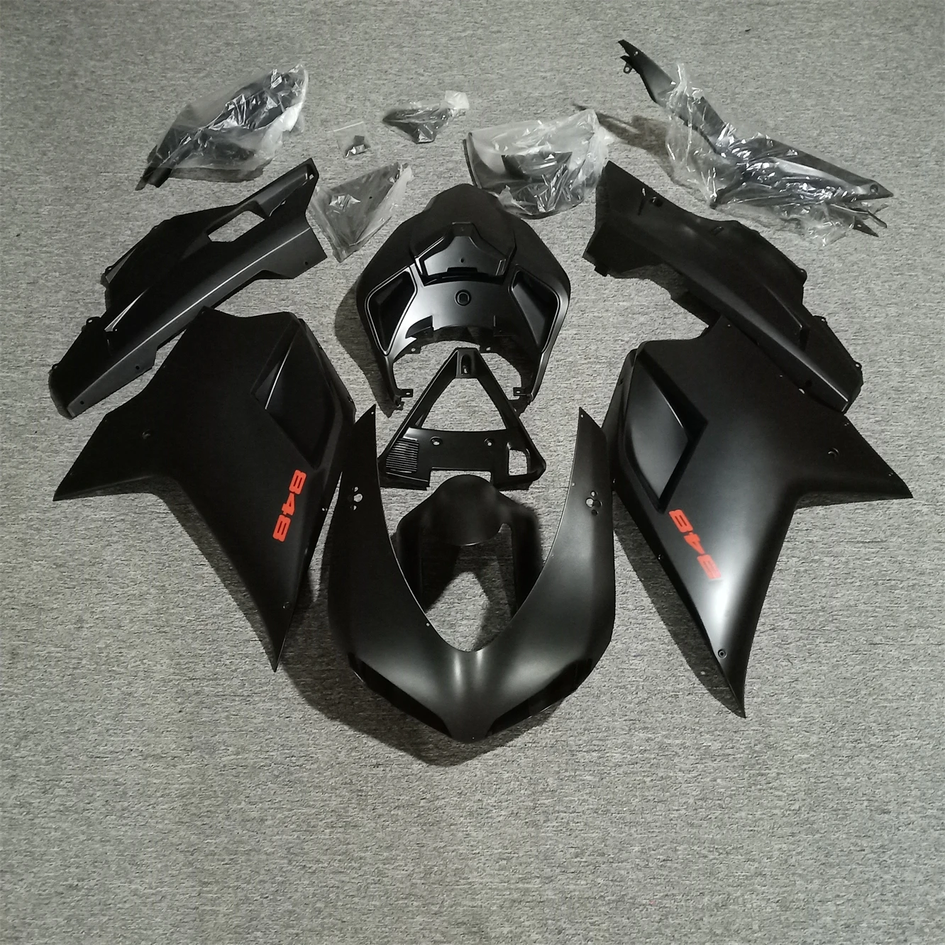 Motorcycle Fairing Kit for Ducati 848 1098 1198 07-11 EV0 2007 2008 2009 2010 2011 Fairing matte Black Red