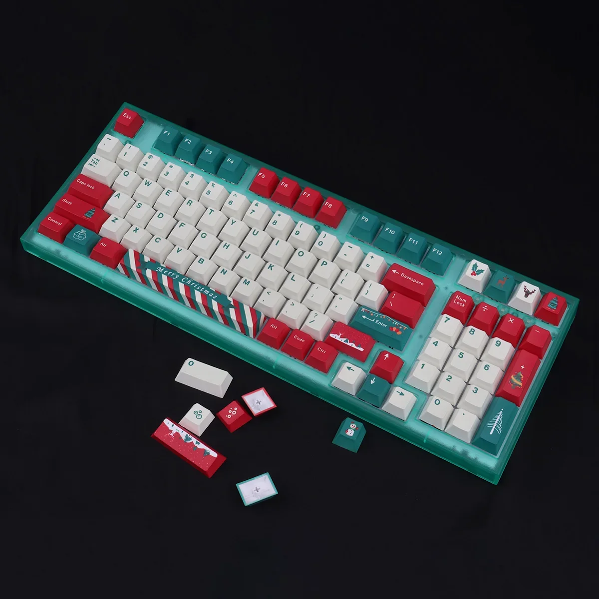 

Christmas theme 01 keycaps PBT sublimation personality full set Cherry original mechanical keyboard 64/87/9