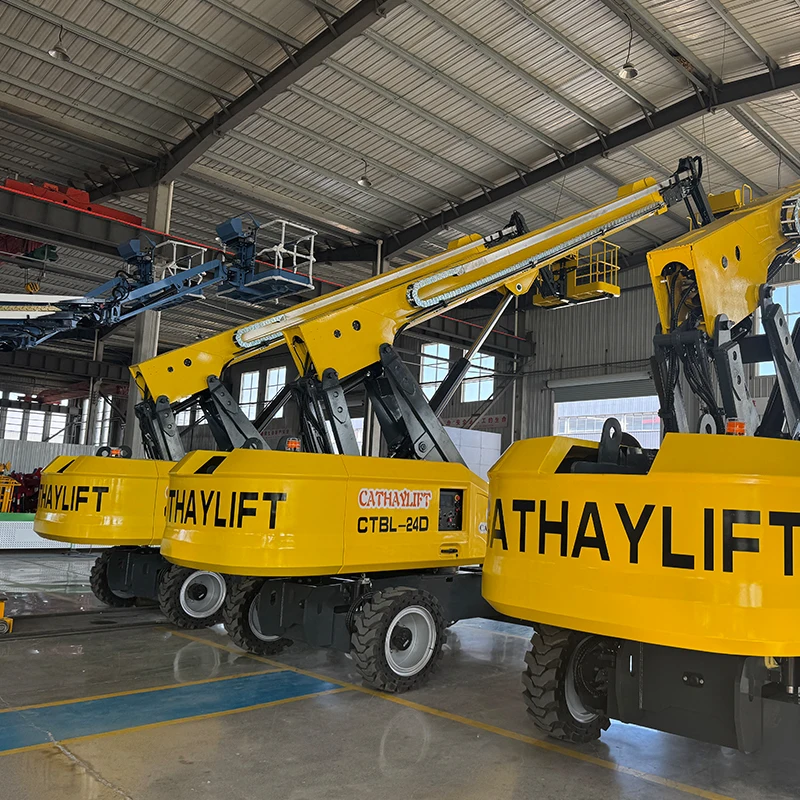 CATHAYLIFT 14m 4WD Articulated Boom Lift Self Propelled Knuckle Boom Aerial Work Platform Rough Terrain