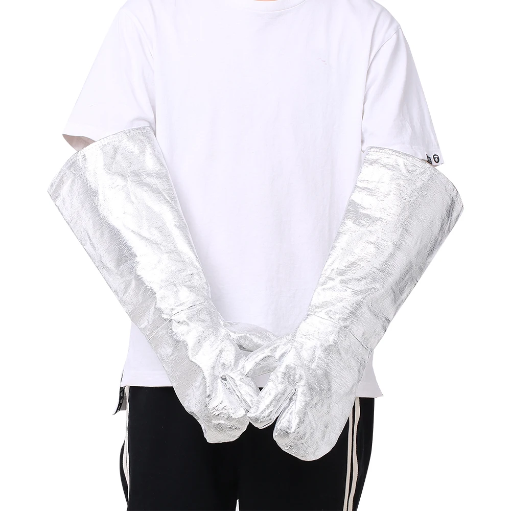 105 1000 Degrees Celsius Aluminized Heat Resistant Gloves High Temperature Safety Work Gloves Aluminum Foil Fireproof Anti-sc