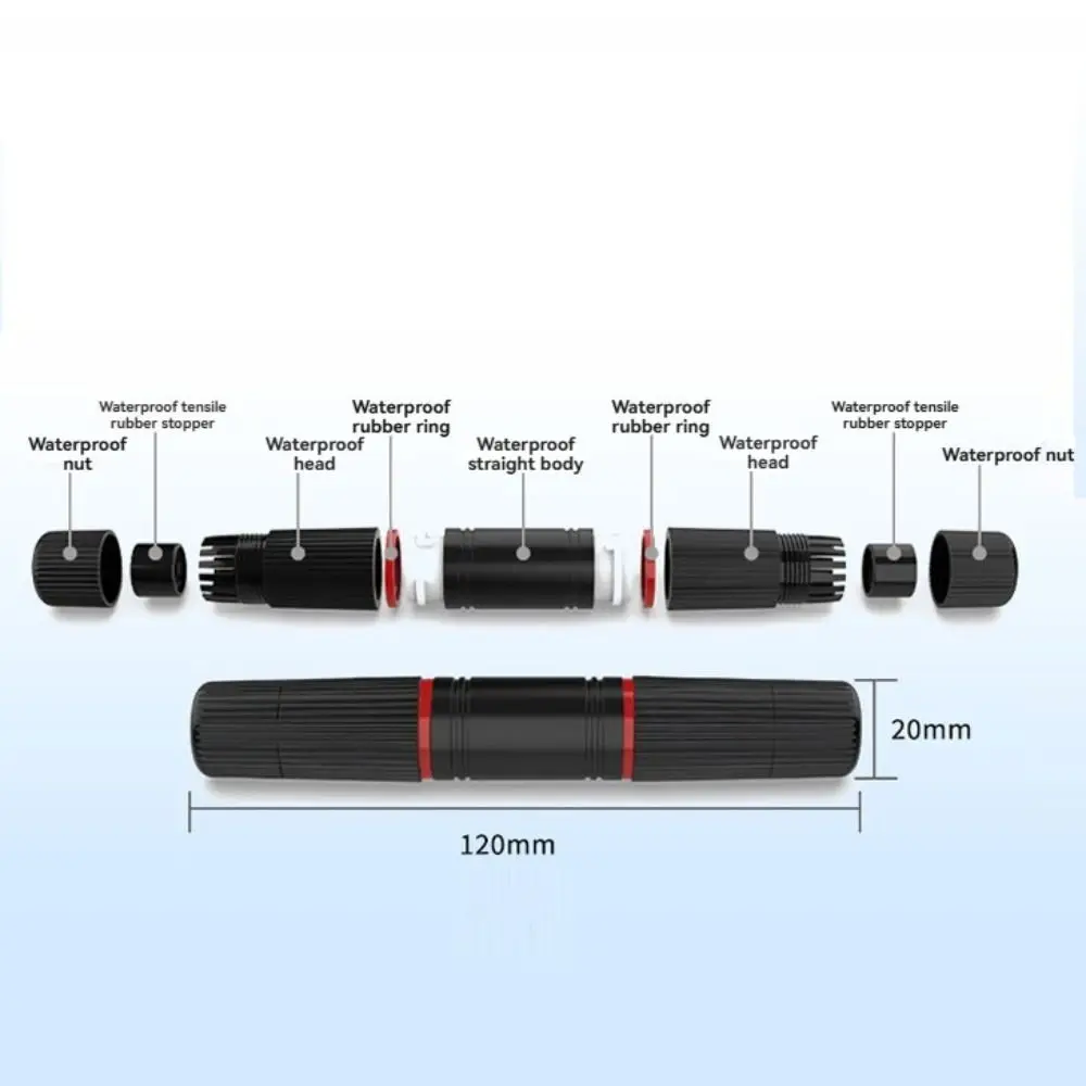Waterproof Network Extender Lan acoplador, fêmea para fêmea cabeça dupla, LAN Splitter, transferência adaptador de cabeça, ABS, CAT5, CAT6