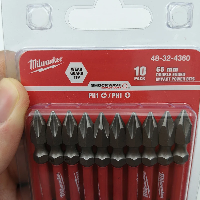 ميلووكي 48-32-436 تأثير لقمة ثقب PH1 65 مللي متر 10 حزمة مزدوجة نهاية موجة الصدمات لأداة السلطة متعددة الوظائف دائم الملحقات