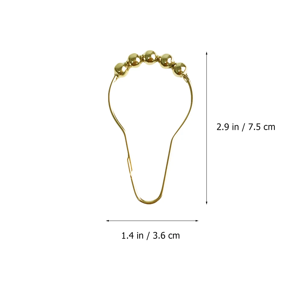 

24pcs Curtain Hook Rings Bath Decorative Hardware Golden Iron Hanging Hook Accessories Smooth Silent