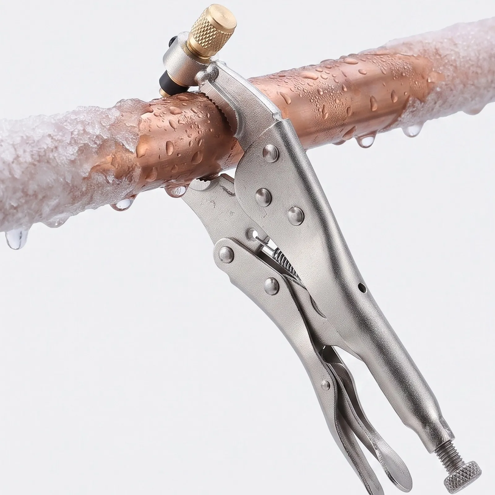 Hvac Refrigerant Recovery Tool 1 4 Air Conditioner Tube Locking Pliers Spare Brass Needle Tips Refrigeration Tube Piercing