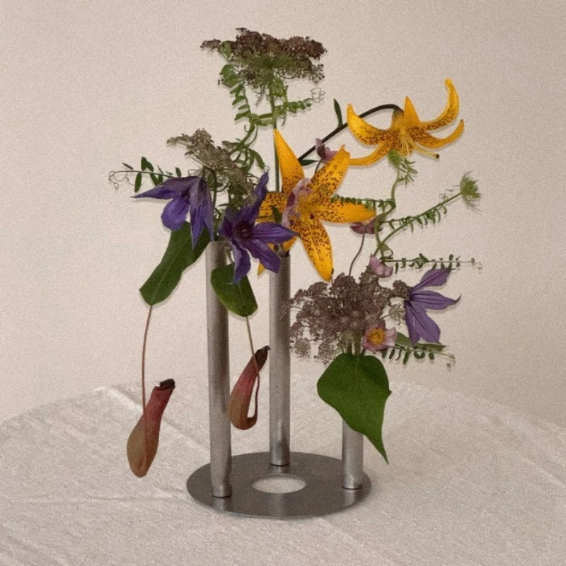 Magnetic Vase Minimalist Detachable Vases Living Room Desktop Decorative Vase Modern Stainless Steel Test Tube Flower Vases