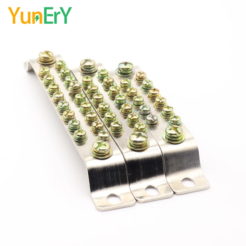 2.5*25mm Neutral Ground Terminal Double Row Terminal 11/13/15/21/25/31/41 Hole Distribution Cabinet 2.5X25mm Brass Connector