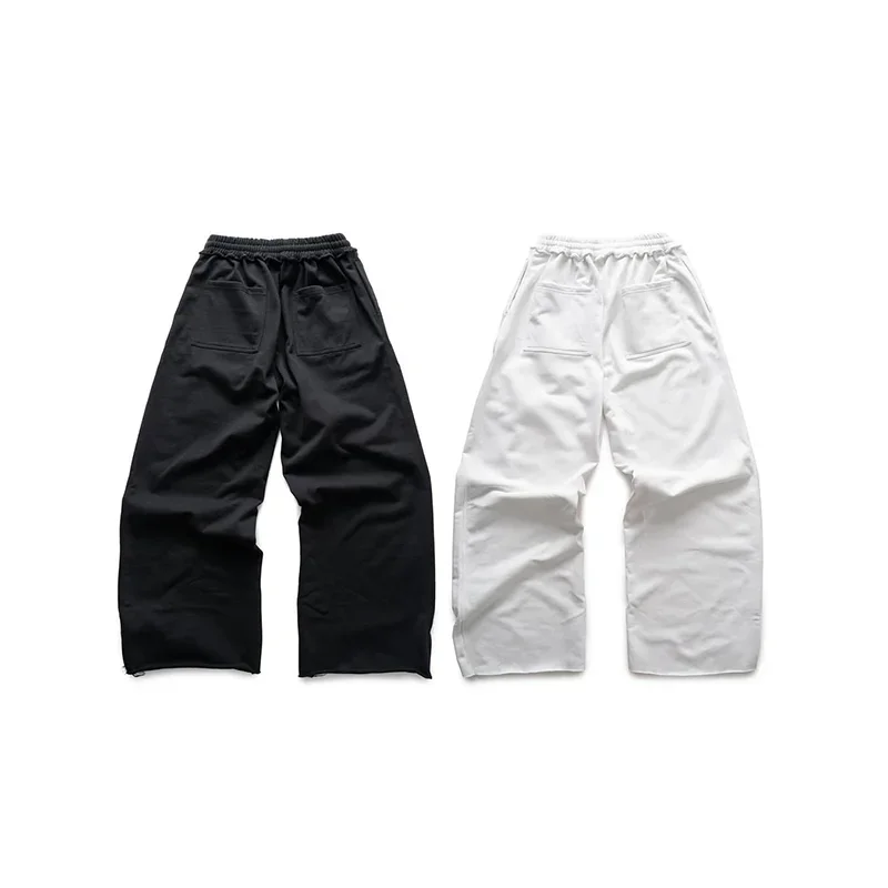 Pantaloni casual larghi a gamba larga larghi per uomo e donna di moda americana ricamata con lettera hip-hop nera