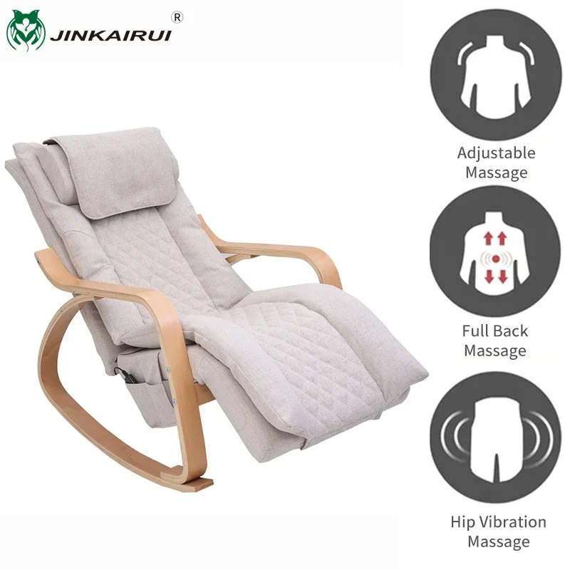 Electric Rocking Massage Chair Cervical Lumbar Roller Kneading Adjustable Legs With Vibration Heating Functions Healthy Relaxing