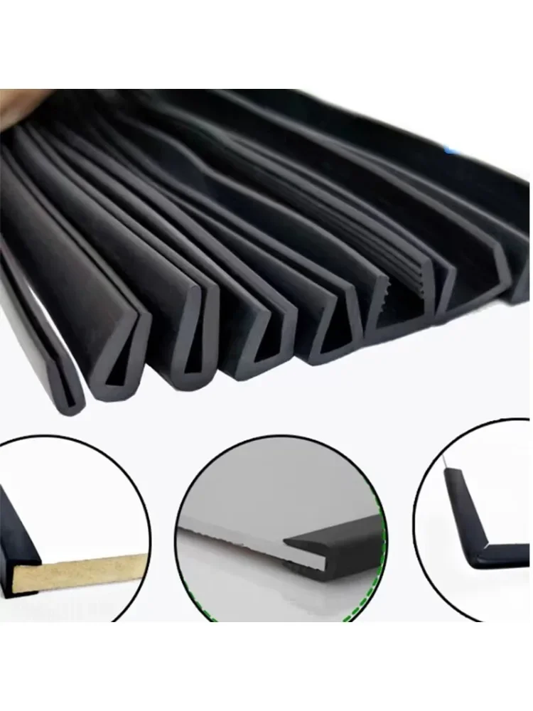 

Black Rubber U Shaped Edging Sealing Strips Weatherstrip Anti-Collision Protective Metal Panel Glass Edge With Clamping Groove