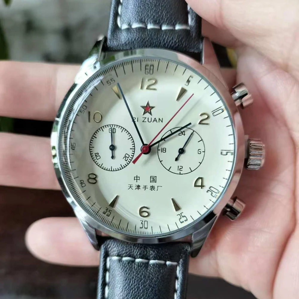 Best-selling New Seagull 1963 Pilot Aviation Chronograph Precise Timing Men's Quartz Watch Life Waterproof Date Gift Versatile
