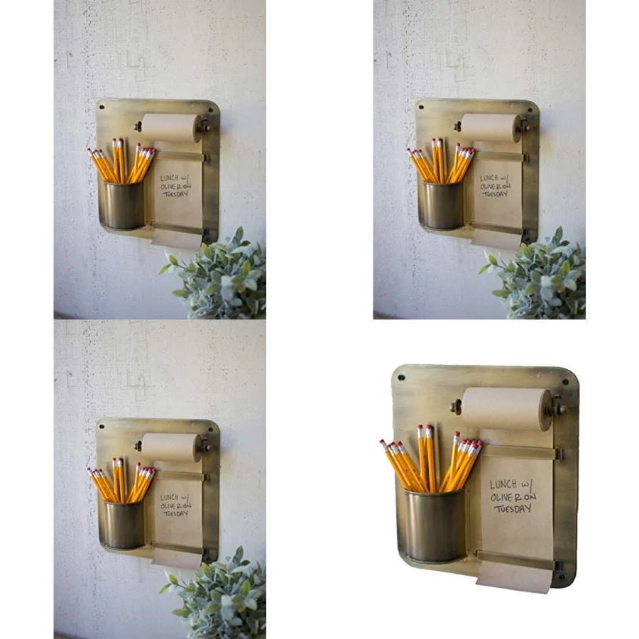 

NDE1280 Transitional Note Roll with Wall Rack with Pencil Holder in Bronze/Dark Finish, 3.00 inches