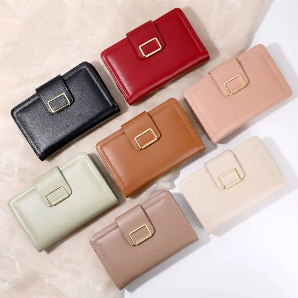 

Fashion PU Multiple Card Positions Wallet Minimalist Ultra Slim Handheld Bag Solid Color Exquisit Coin Purse Lady