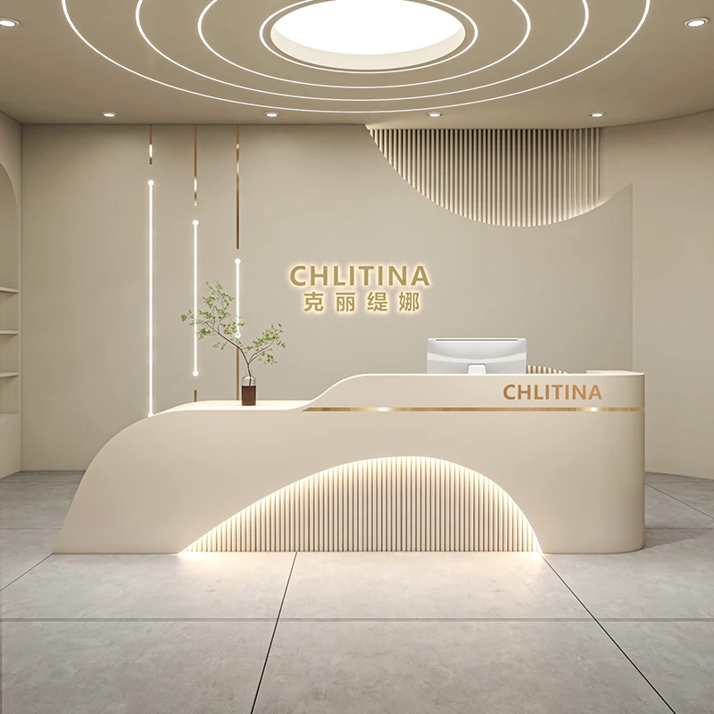 Nordic Simplicity Reception Desk Desk Salon Design Beauty Checkout Counter Modern Pulpito Para Igreja Luxury Furniture