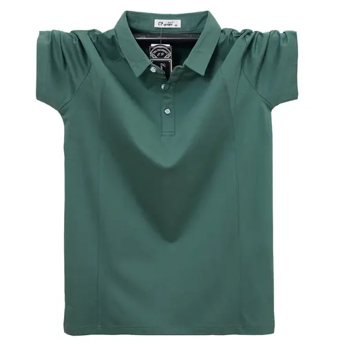 Summer Short Sleeve Polo Shirts Men Plus Size 7XL Solid Color Casual Fashion Stretch Polo Shirt Male Big Size 7XL - Image 8