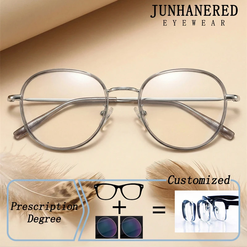 

Fashion Brand Design Round Leopard Frame Photochromic Prescription Glasses Anti Blue Light Presbyopic Myopia Astigmatism Eyewear