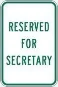 Y1,TNND Metal Warning Sign es Reserved for Secretary Parking
