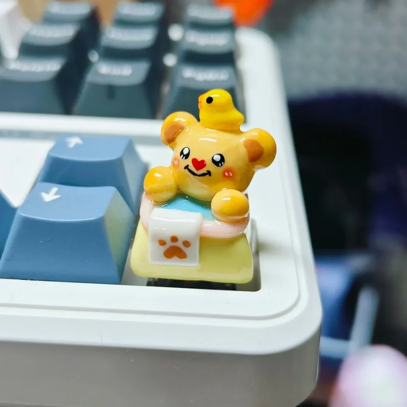 

MiFuny Cute Bear Key Cap Customized Cartoon Kawaii Keyboard Caps MX Axis Key Caps for Mechanical Keyboard Accessories Girls Gift