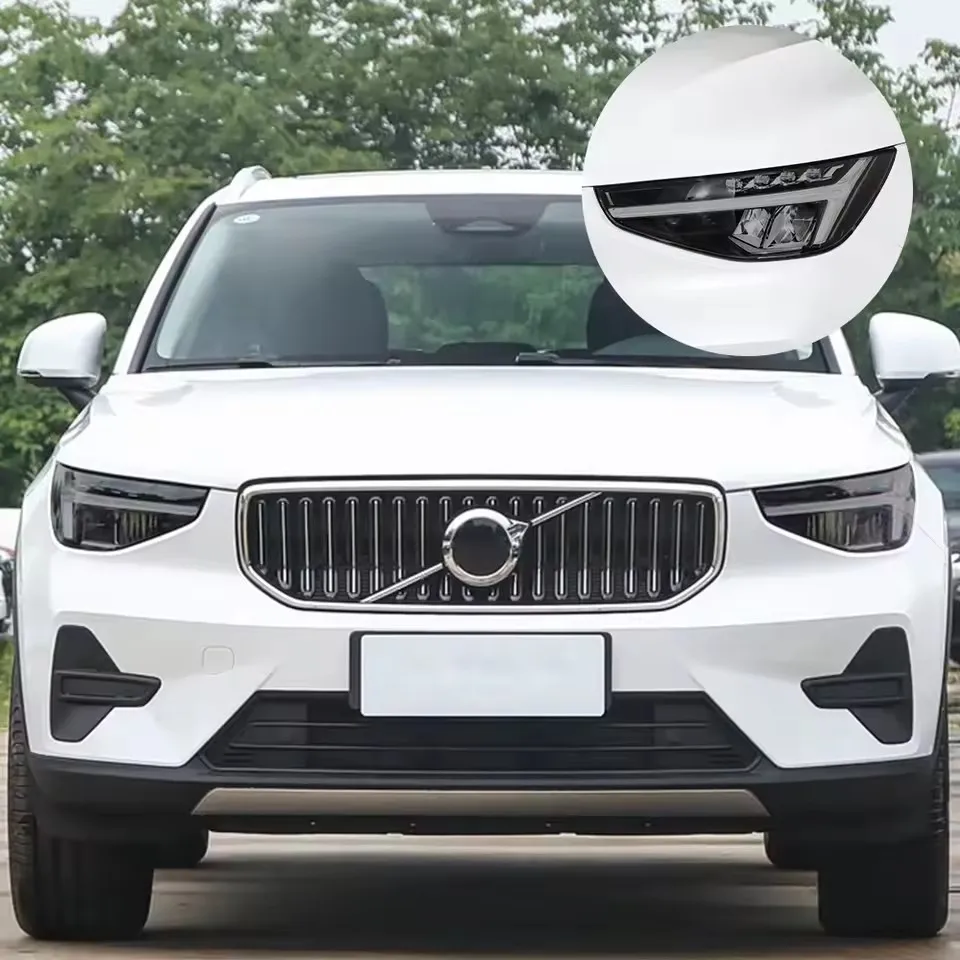 For Volvo XC40 2018-2026 High-Gloss Smoke Black Pre-Cut TPU Car Headlight Protection Film PPF Kit Anti-Scratch Vinyl Wrap Cover