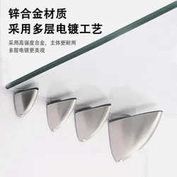 Adjustable Zinc Alloy Glass Clamps Shelves Support Bracket Clips Glass board Tip mouth style Bright chrome/Brushed silver