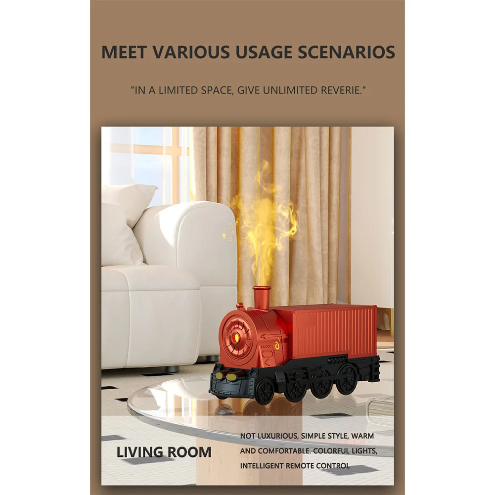 USB Powered Train Aroma Diffuser Remote Control 300ml Essential Oil Humidifier Low Noise Output with Safety Auto Shutoff