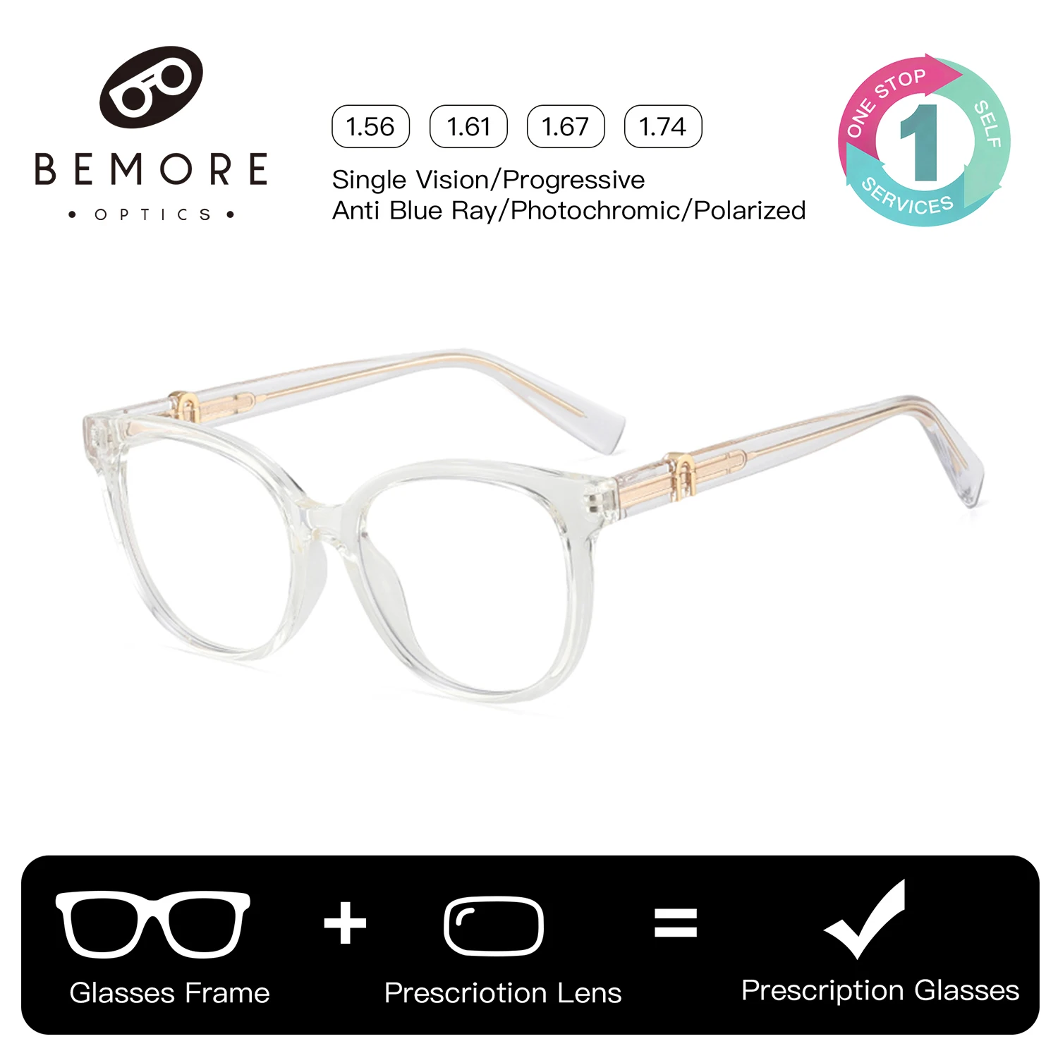 

Очки BEMORE: Модные, ручной работы, из ацетата, круглые, прогрессивные, женские, с защитой от синего света, фотохромные, по рецепту