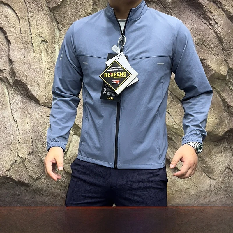 

Outdoor Men's Lightweight Jaet Breathable Waterproof Elastic Fabric Reflective Spring Autumn Qui Dry Coat Stand Fit Lo...