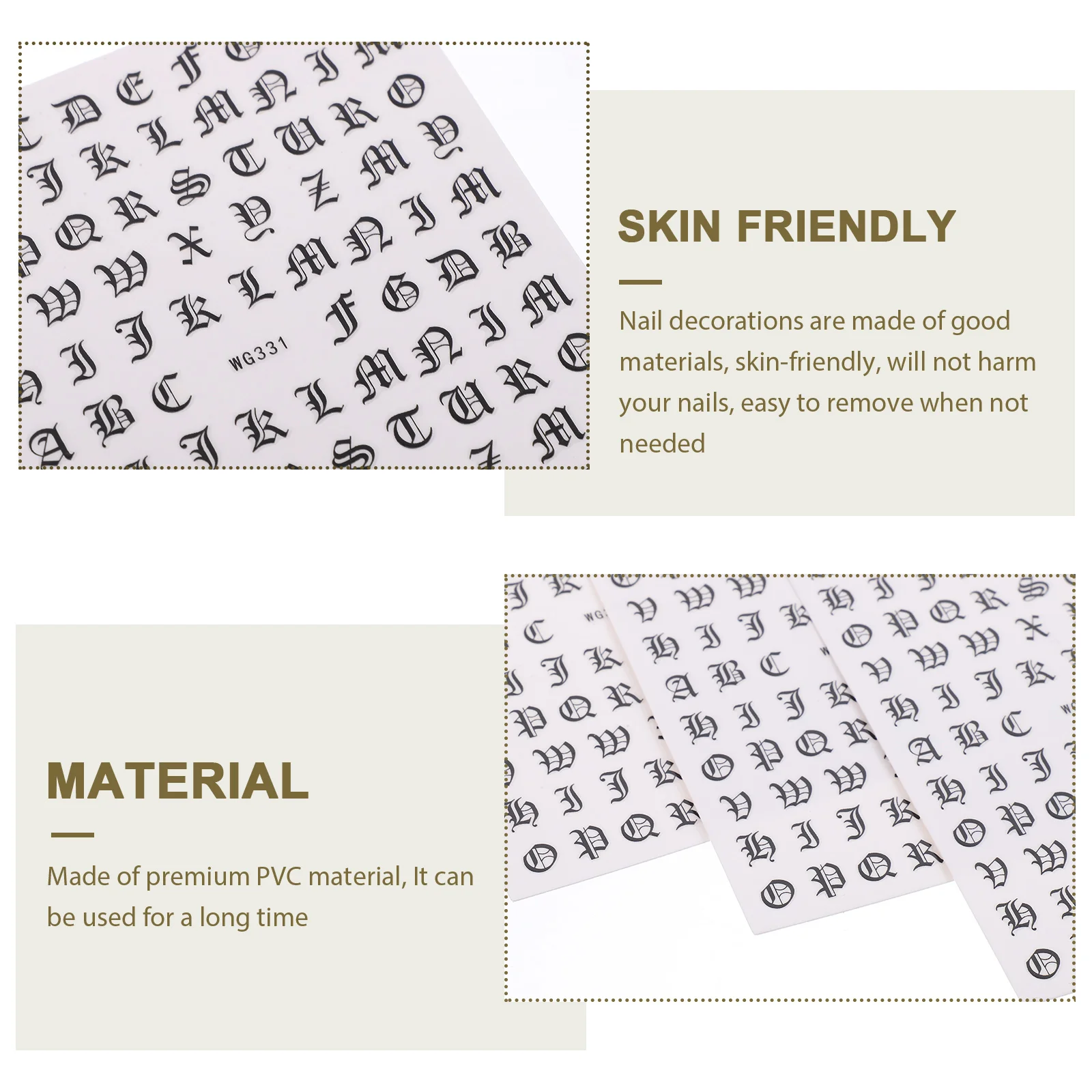 

5 Sheets Golden Letter Nail Stickers Decals Alphabet for Nails Art PVC Self Adhesive DIY Supplies Gel Nail Sticker Easy Apply